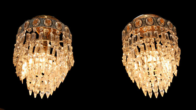 Superb Pair of Crystal Fixtures