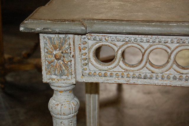 French Painted & Carved Wood Console