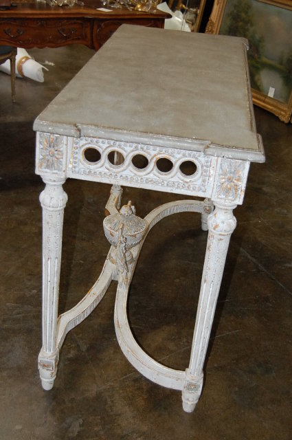 French Painted & Carved Wood Console