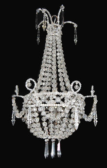 19th Century French Crystal Basket Chandelier