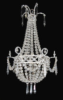 19th Century French Crystal Basket Chandelier