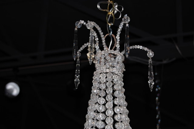 19th Century French Crystal Basket Chandelier
