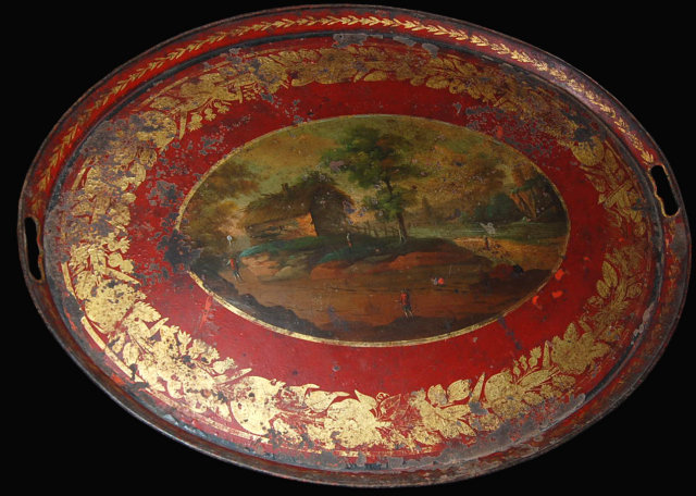 Early 19th Century French Painted Tole Tray