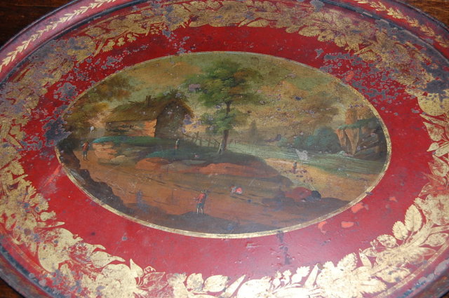 Early 19th Century French Painted Tole Tray