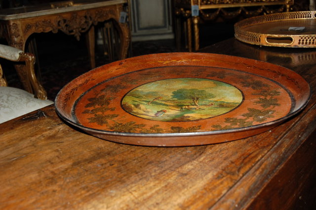 19th Century French Painted Tole Tray