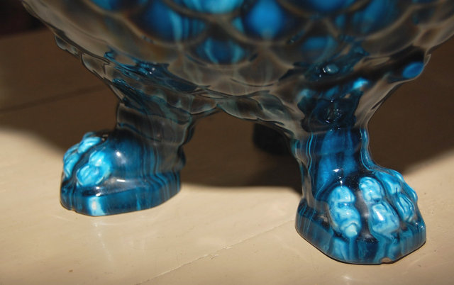 Pair of French Blue Majolica Urns