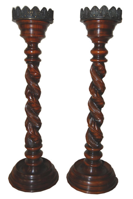 Pair of Carved Candlesticks