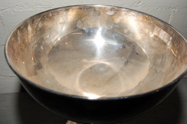 Decorative Silver Plate Punch Bowl