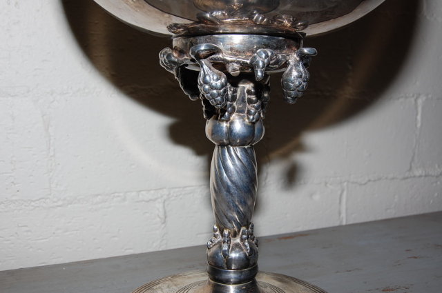 Decorative Silver Plate Punch Bowl