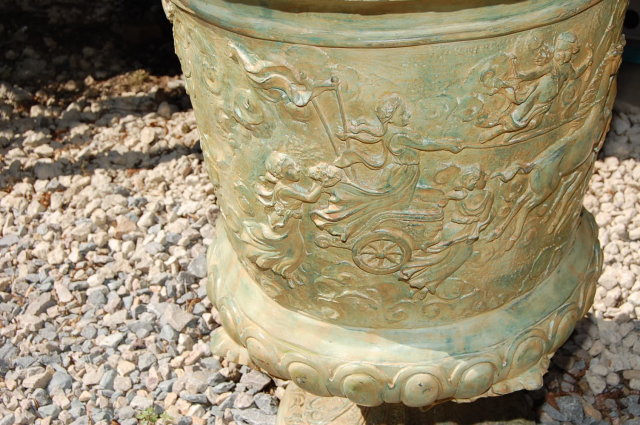 Impressive Pair of Bronze Urns