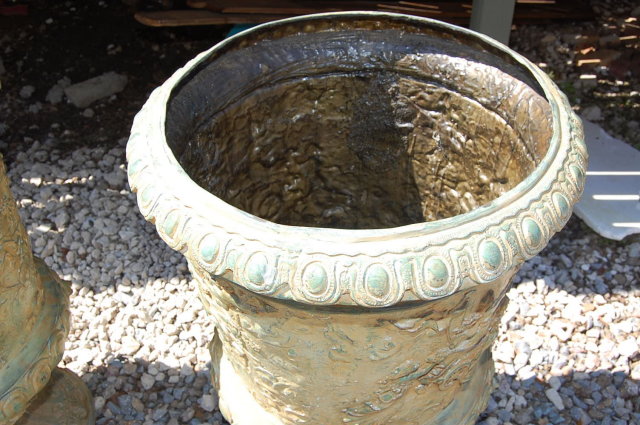 Impressive Pair of Bronze Urns