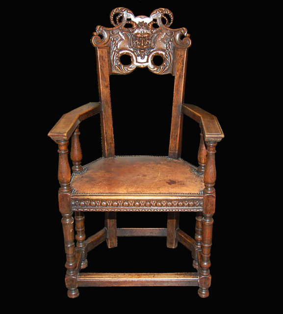 Walnut Finely Carved Armchair
