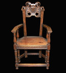 Walnut Finely Carved Armchair