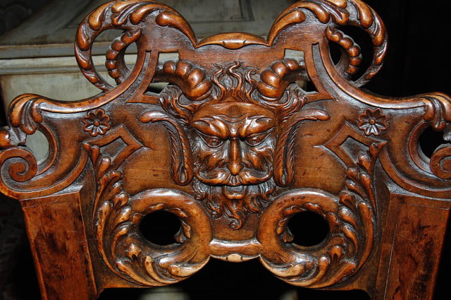 Walnut Finely Carved Armchair