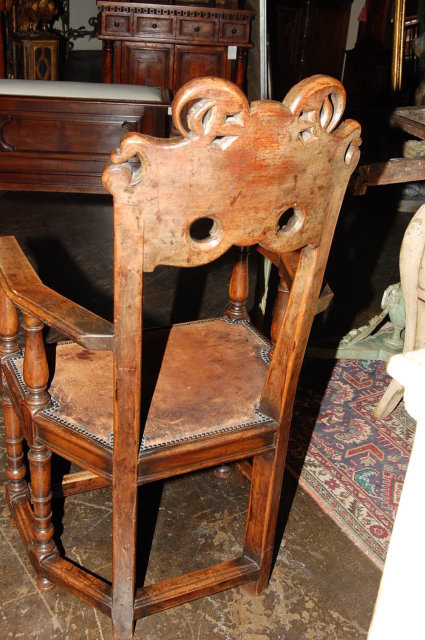Walnut Finely Carved Armchair