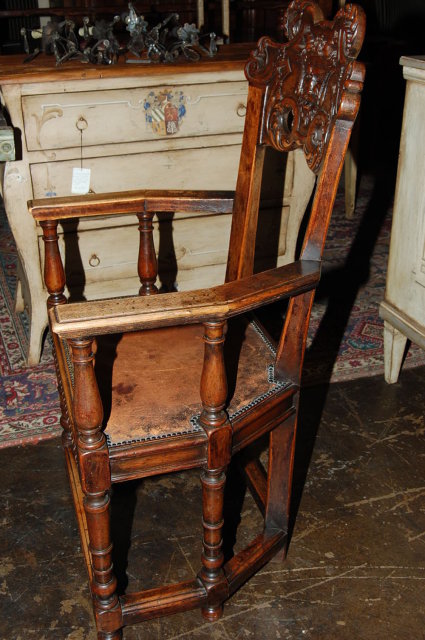 Walnut Finely Carved Armchair