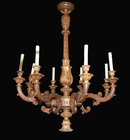 Italian Carved Walnut Chandelier