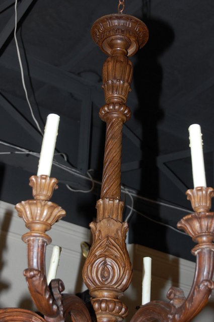 Italian Carved Walnut Chandelier