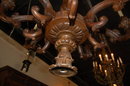 Italian Carved Walnut Chandelier