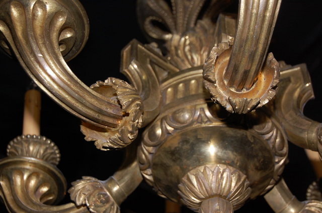 Heavy Bronze French Chandelier
