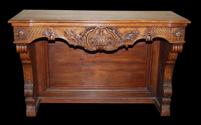 French Carved Walnut Console