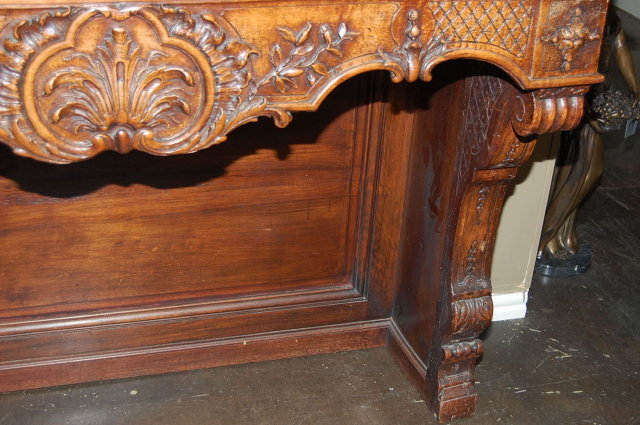 French Carved Walnut Console