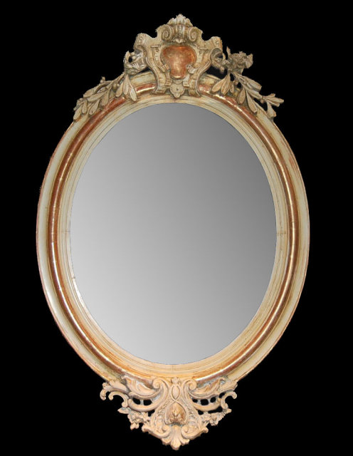 French Oval Giltwood Mirror