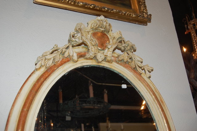 French Oval Giltwood Mirror
