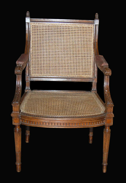 Louis XVI Caned Arm Chair