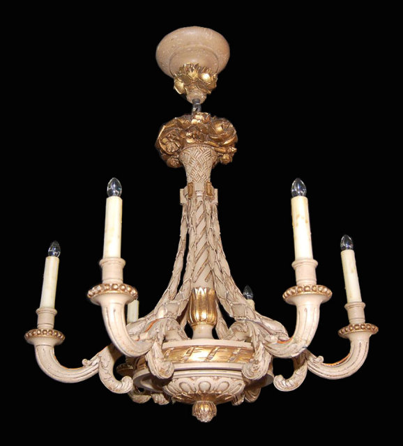Italian Carved Wooden Chandelier
