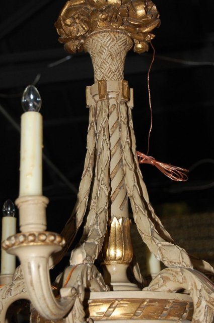 Italian Carved Wooden Chandelier