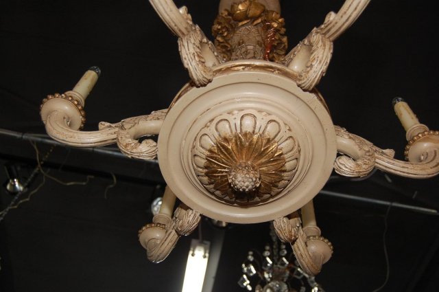 Italian Carved Wooden Chandelier