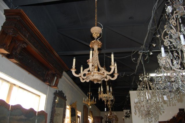 Italian Carved Wooden Chandelier