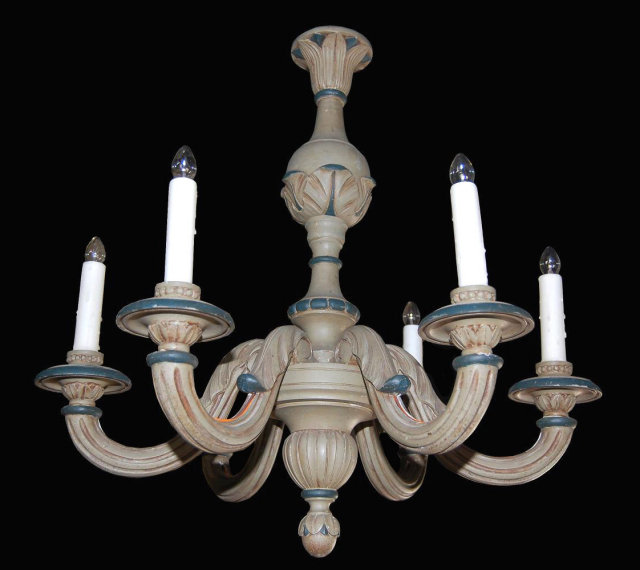 Carved & Painted Chandelier