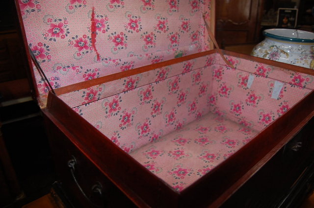 Oriental Lacquered Trunk On Stand