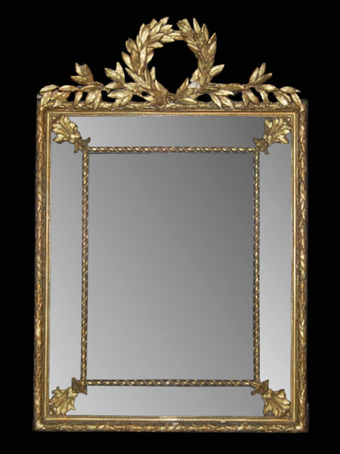 French Napoleon III Cushion Mirror
