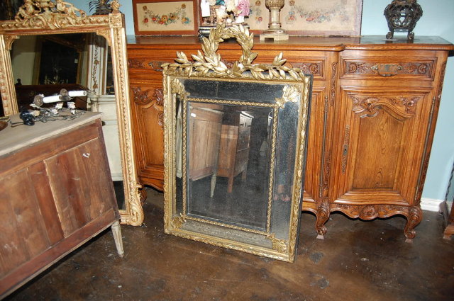 French Napoleon III Cushion Mirror