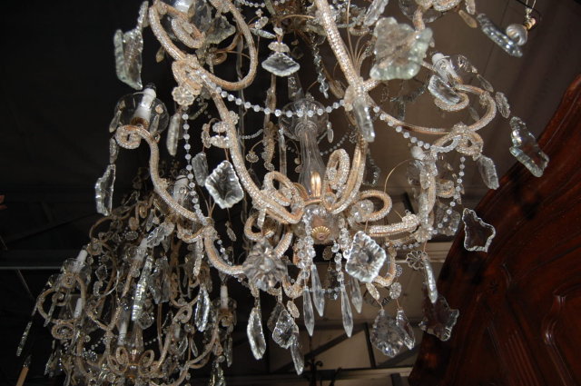 Elaborate Pair of Crystal Chandeliers