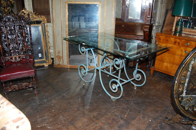 Outstanding French Iron Baker's Table