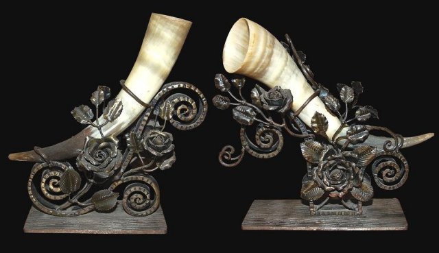 Pair of Art Deco Horn Elements
