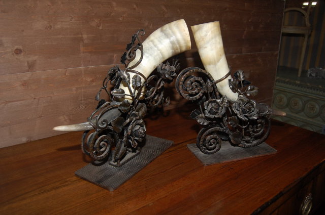 Pair of Art Deco Horn Elements