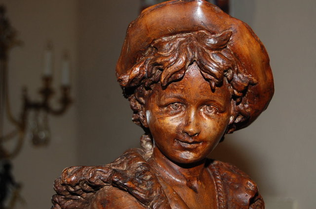 French Carved Wooden Figure