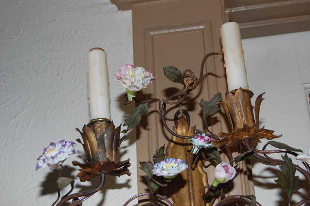 Pair of French Floral Sconce