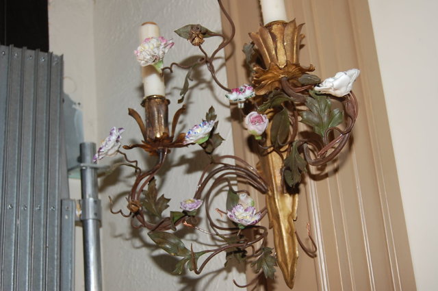 Pair of French Floral Sconce