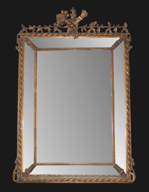 19th Century French Transitional Cushion Mirror
