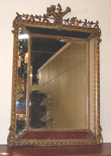 19th Century French Transitional Cushion Mirror