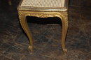 French Giltwood Caned Stool