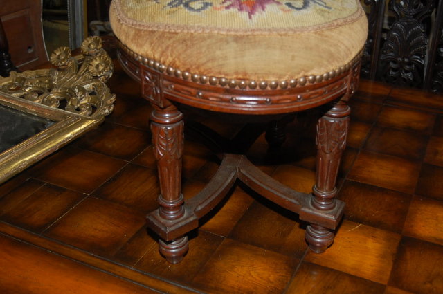 French Louis XVI Needlepoint Stool