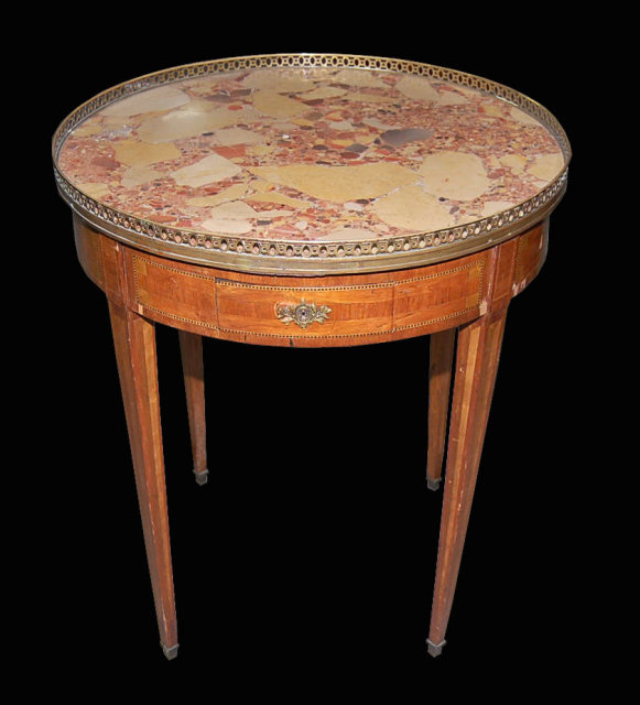 French Bouillotte Inlaid Table