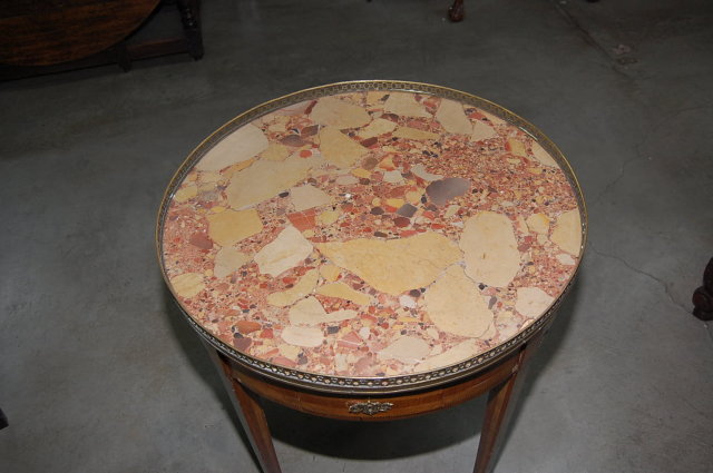 French Bouillotte Inlaid Table